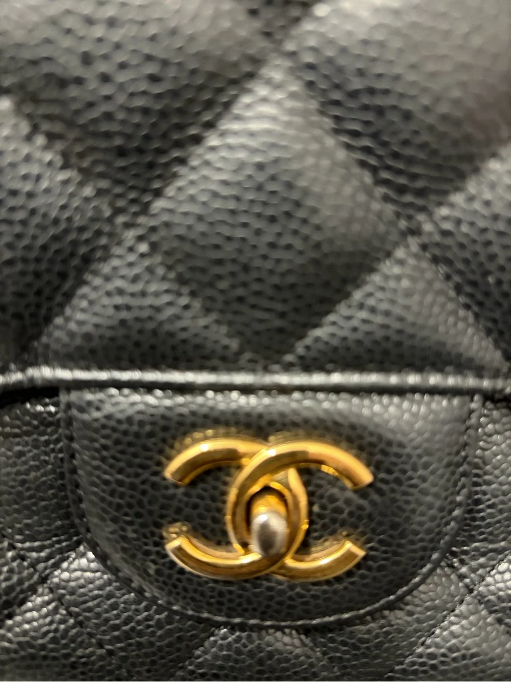 Chanel Jumbo Black Quilted Caviar Single Flap Shoulder Bag